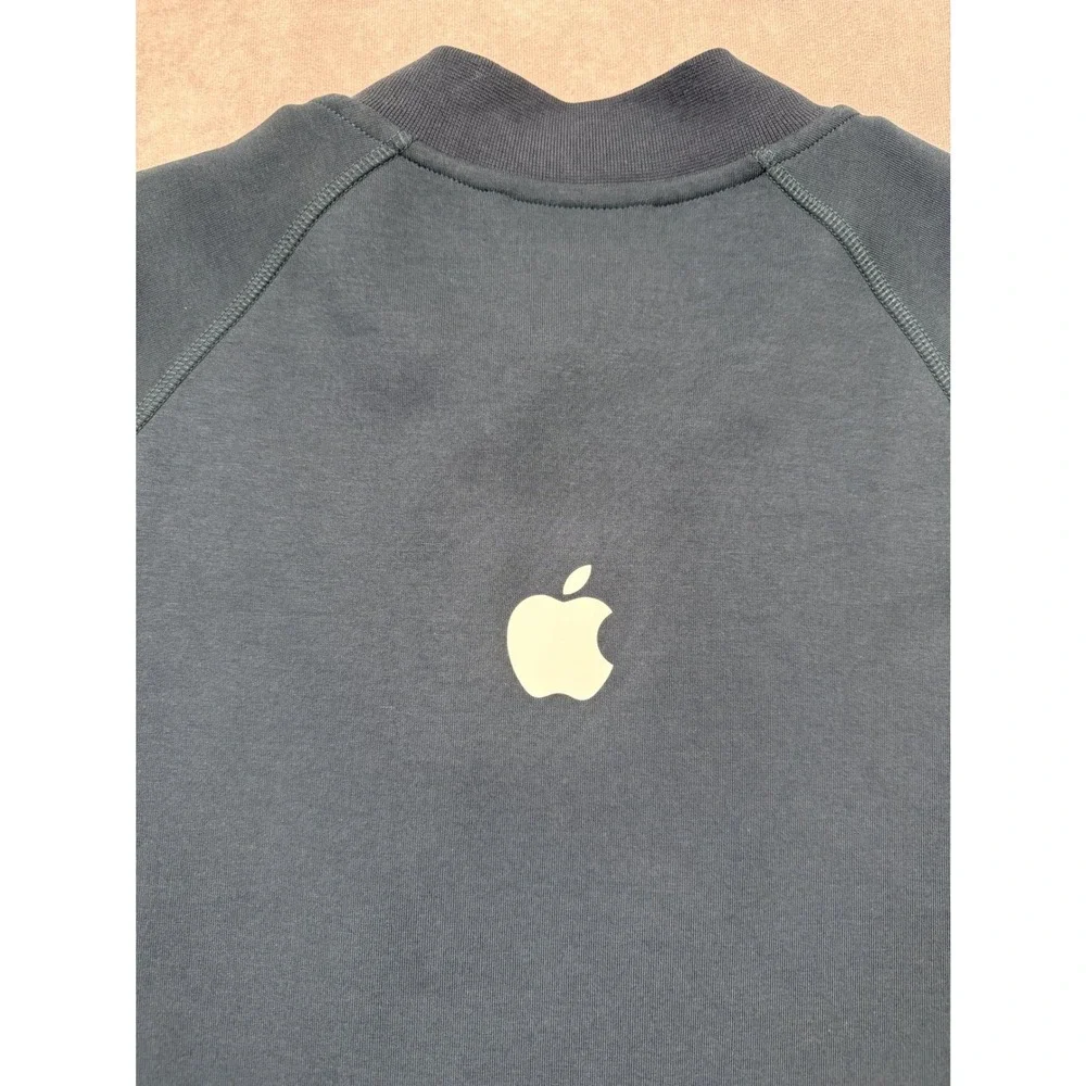 Apple Employee Exclusive Full Zip Bomber Jacket Navy Blue Men LT Rare Tech